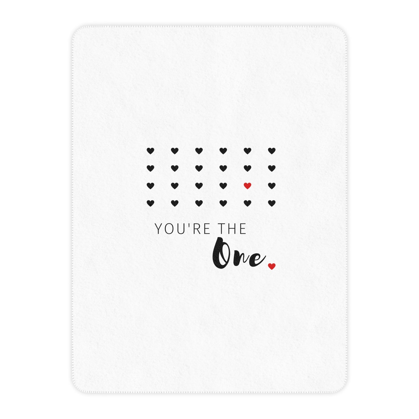 You are the one Printed Tan Sherpa Blanket for Valentines