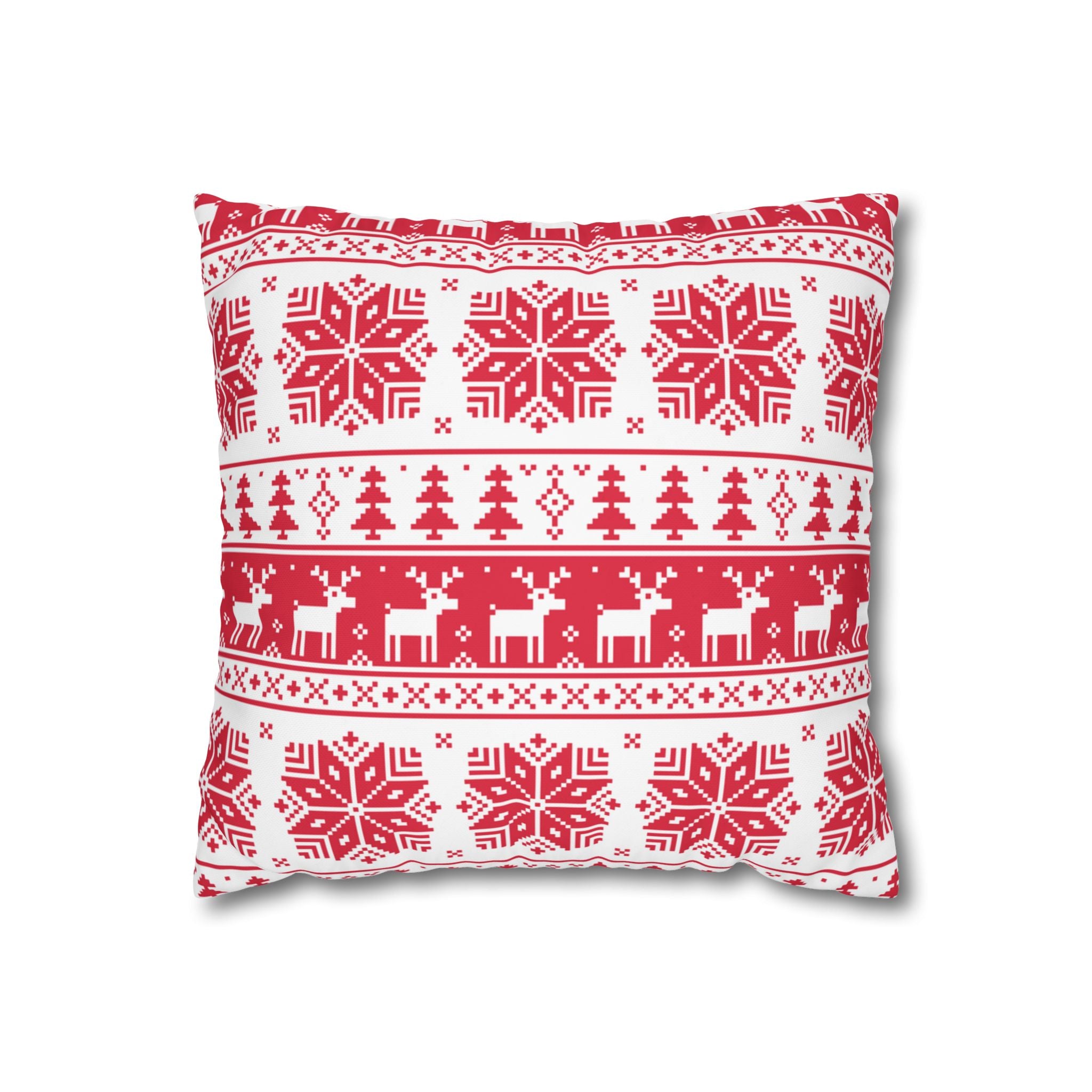 Christmas Spun Polyester Pillowcase – Double-Sided Holiday Cushion Cover