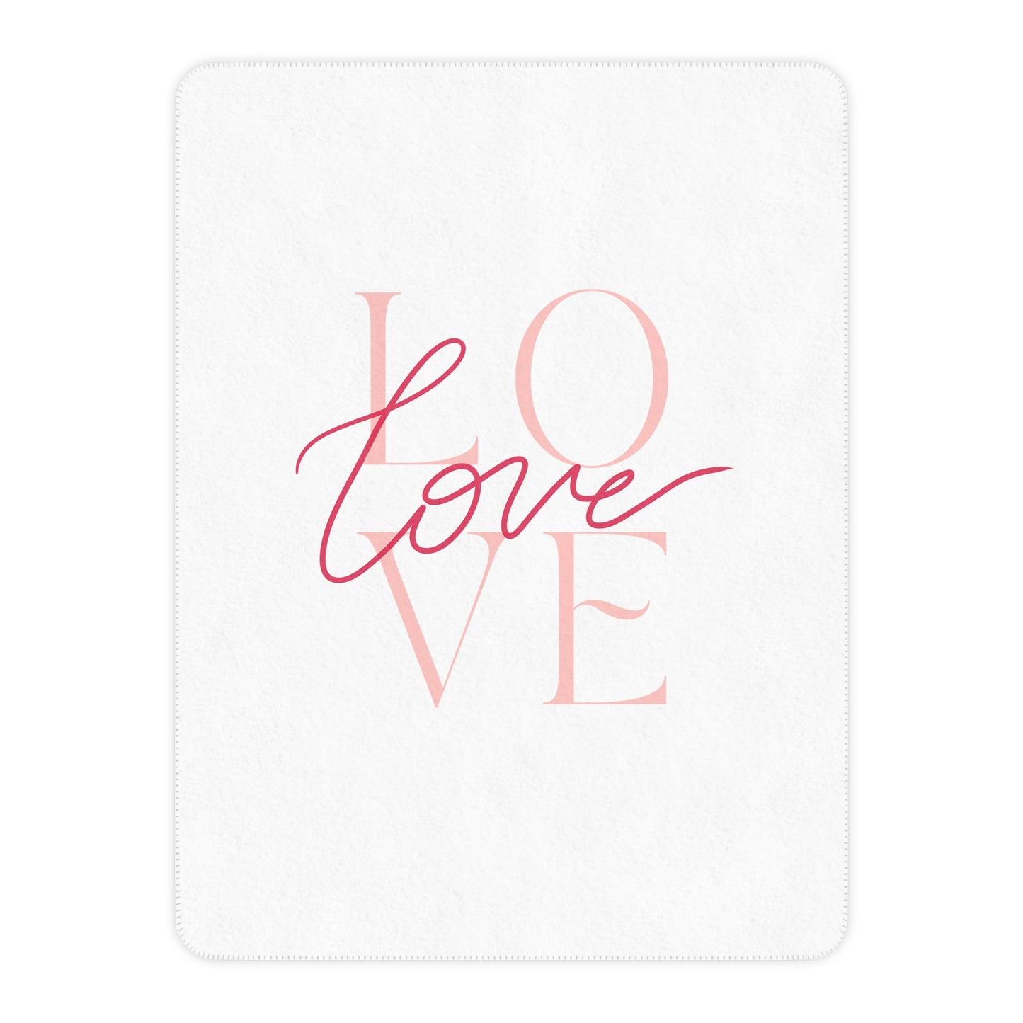Love Printed Tan Sherpa Blanket for Valentines