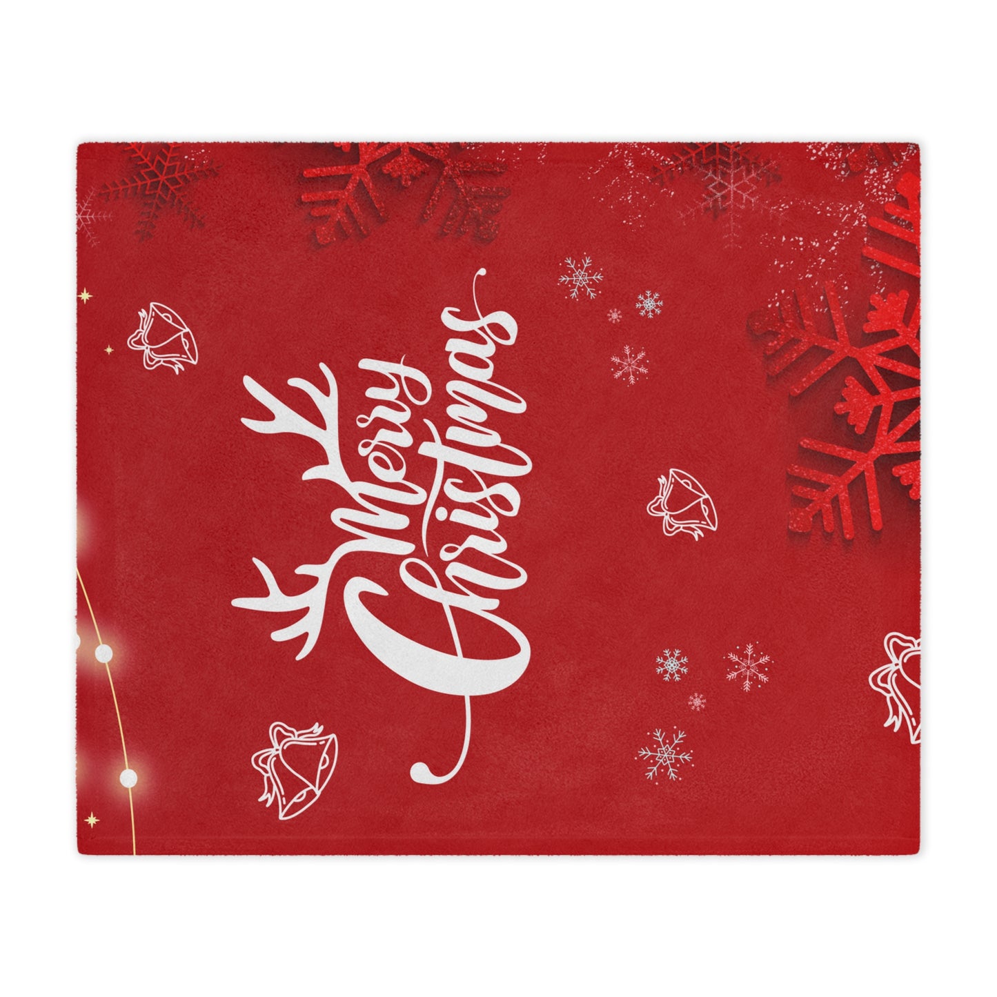 Merry Christmas in Red Printed Minky Blanket
