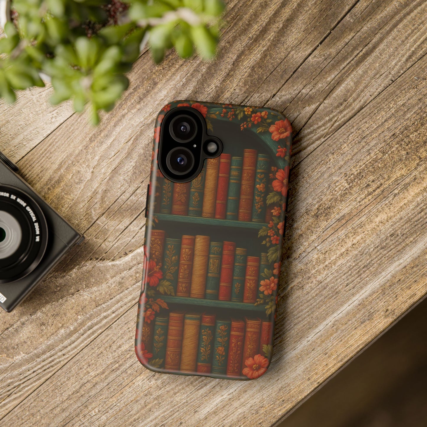 Phone Case - Bookshelf Vintage Book Lover's iPhone & Samsung Cover