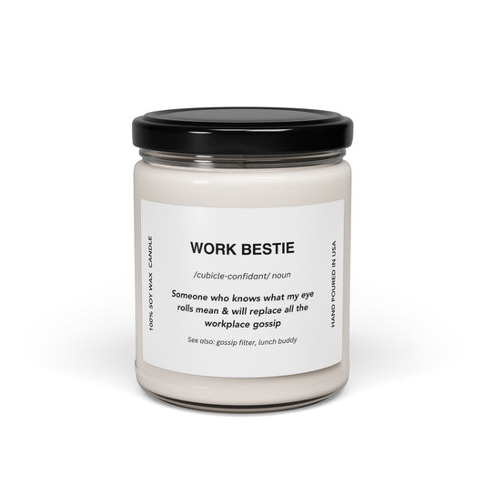 Work Bestie 9oz Scented Soy Candle – Funny Office Gift for Coworkers