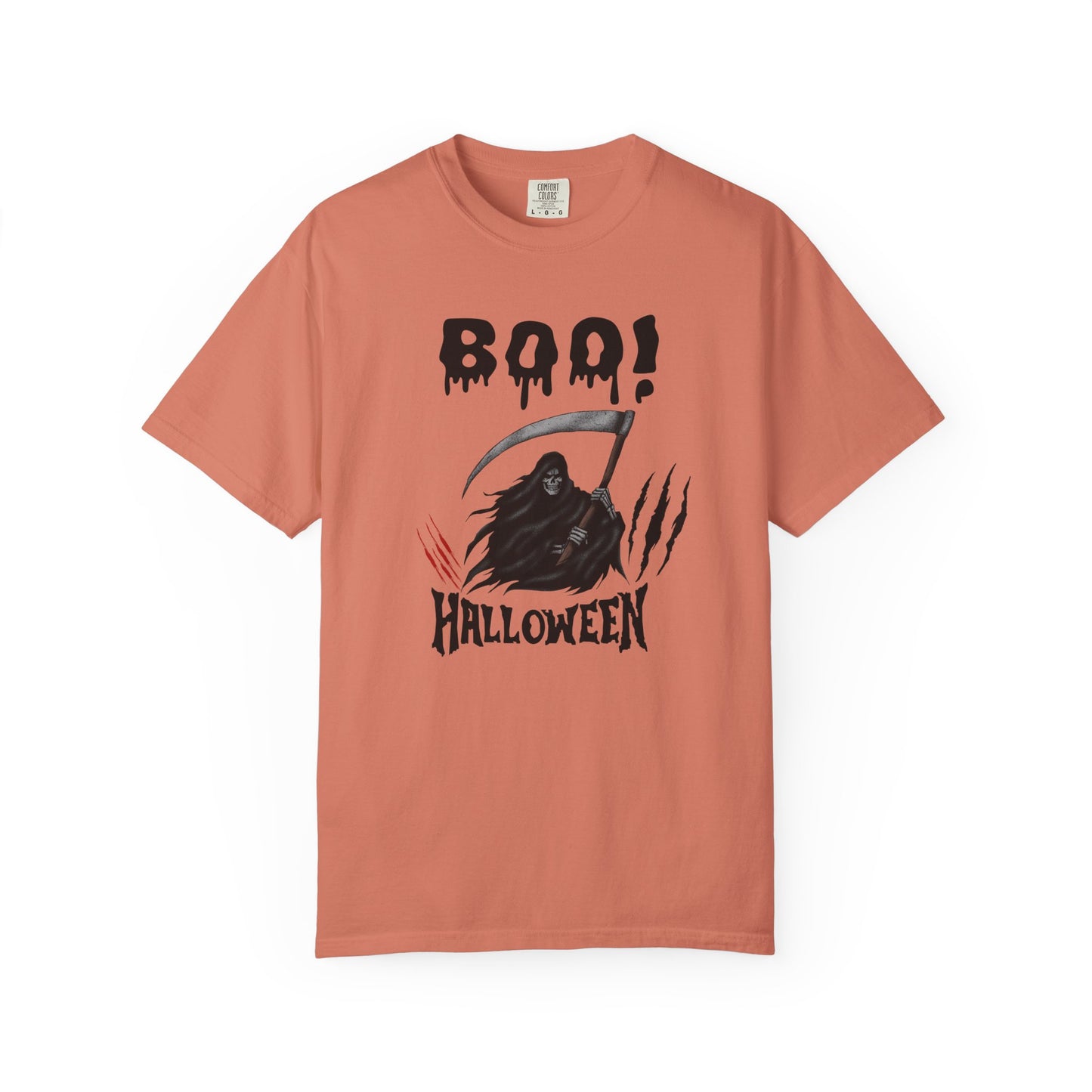 Grim Reaper Halloween Tee – Scary Gothic Horror Shirt with Claw Marks