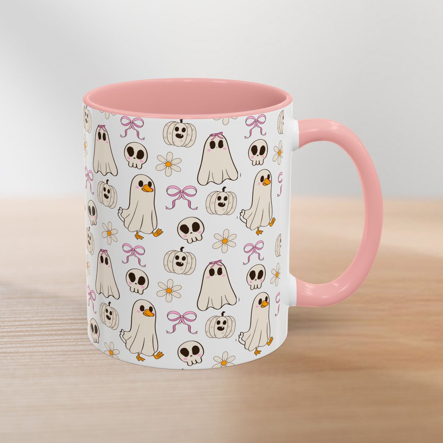 Funny Goose Halloween Mug – Spooky Ghost & Pumpkin Coffee Cup