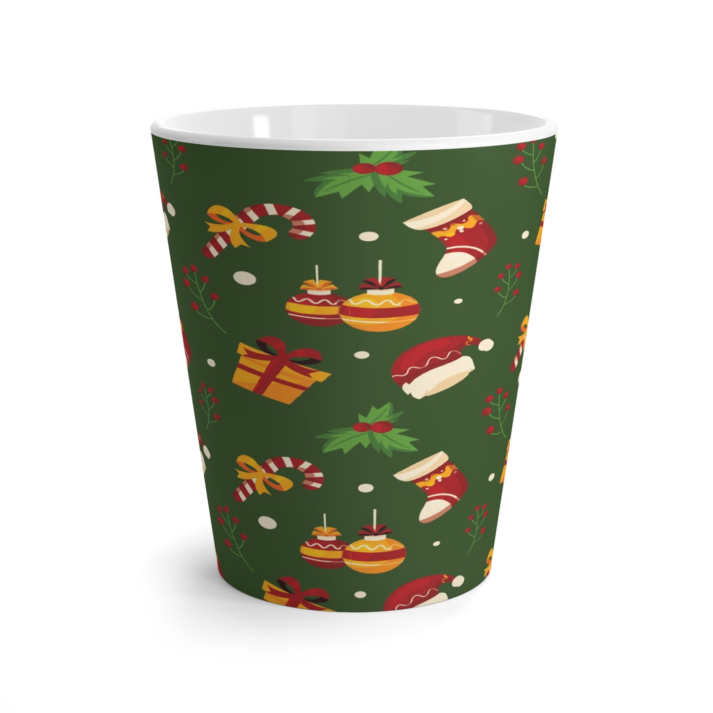 Christmas Latte Mugs, Green, 12oz