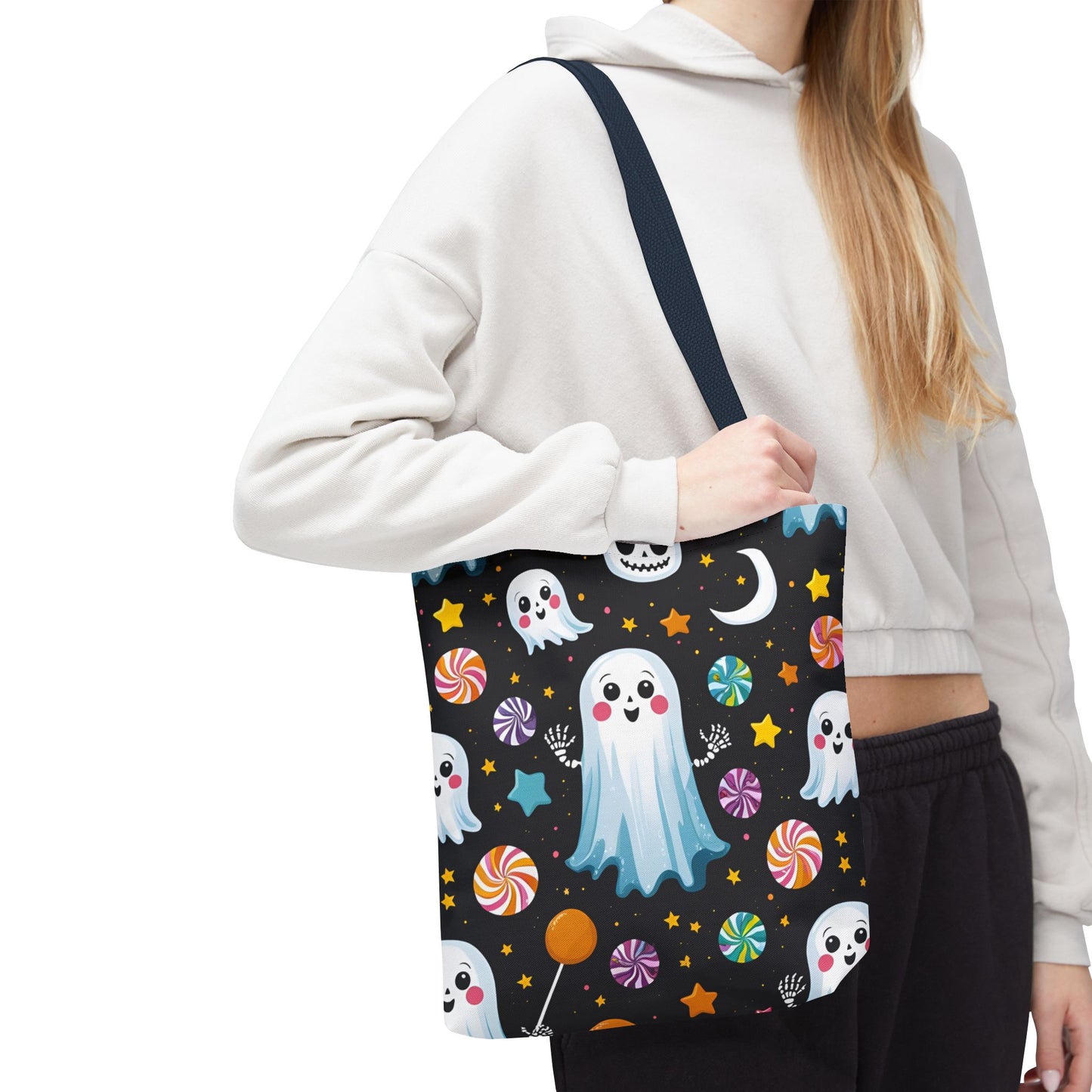 Halloween Canvas Tote Bag, Reusable and Stylish Bag for Trick-or-Treat Adventures, Halloween Parties, and Daily Use