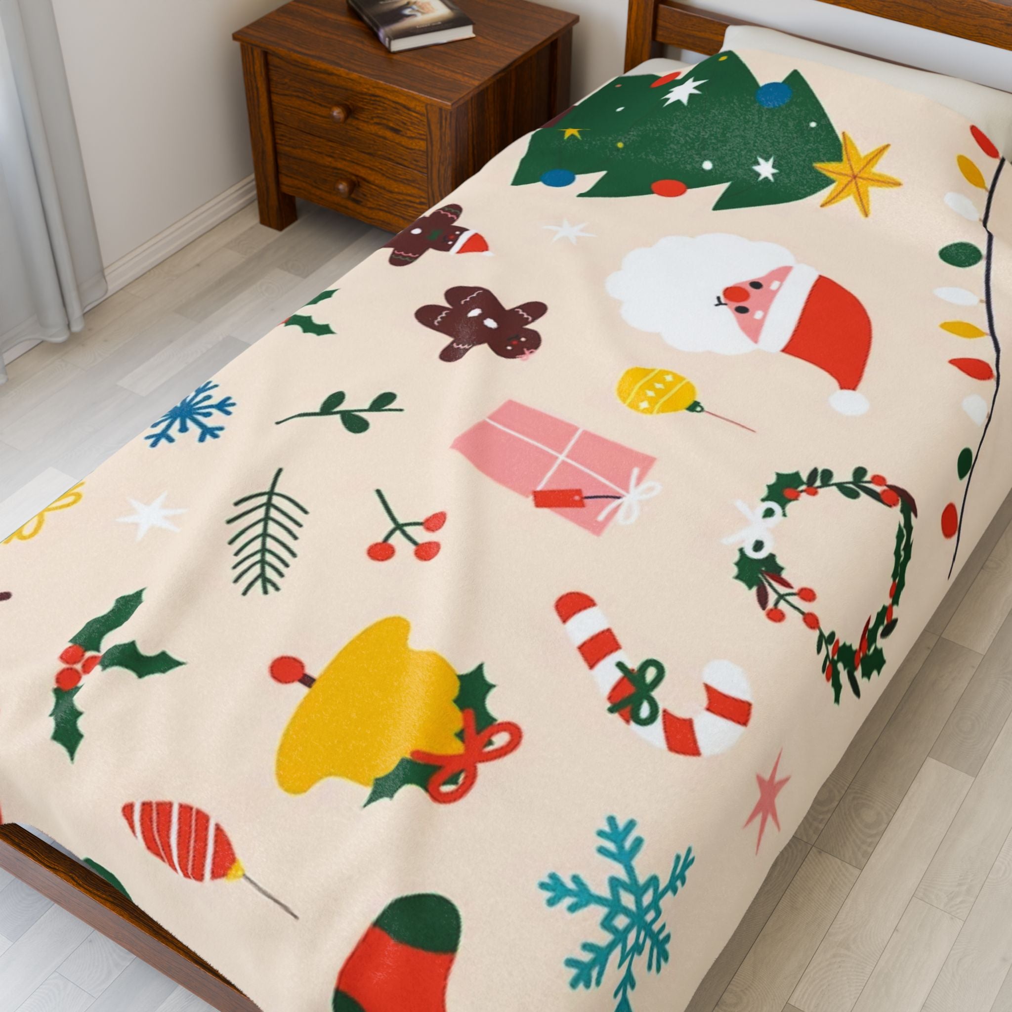Christmas Velveteen Plush Blanket – Soft & Festive Holiday Throw