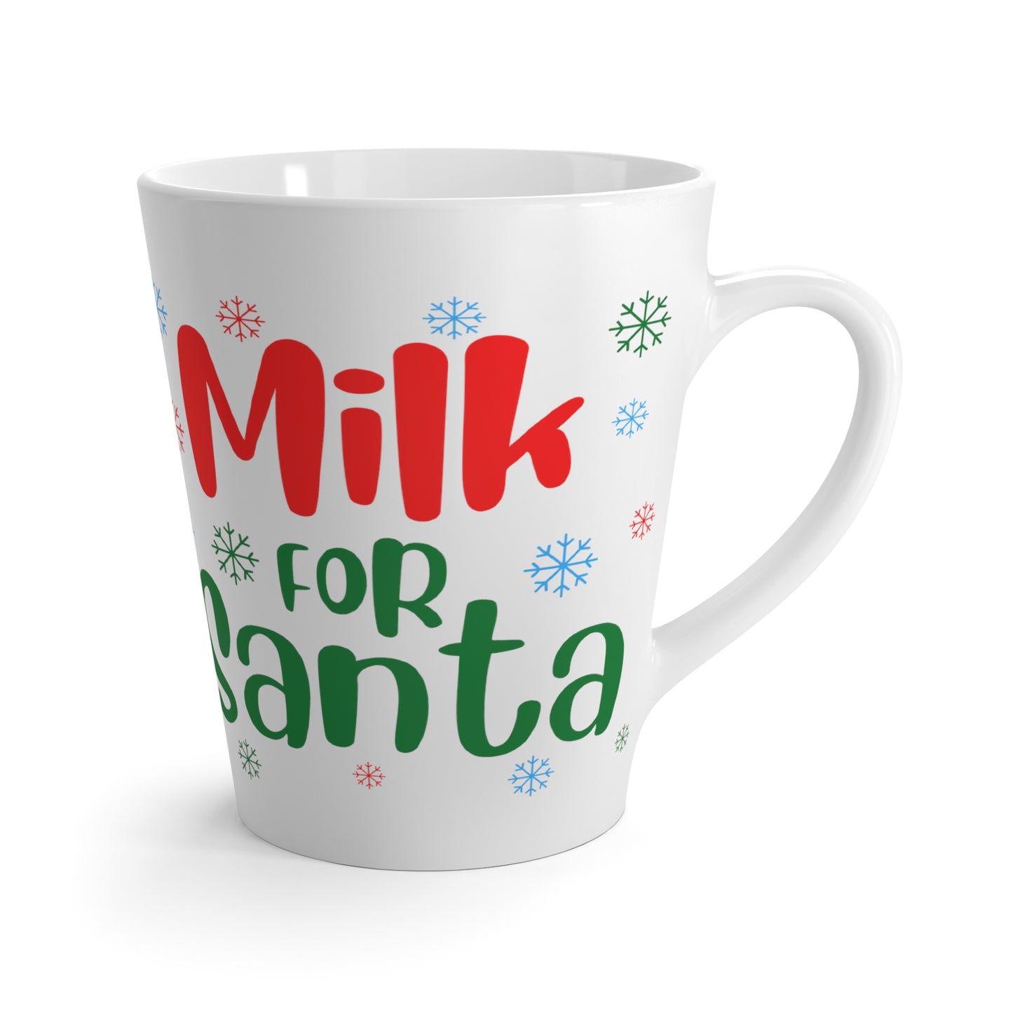 Milk for Santa Printed Latte Coffee Mug, 12oz