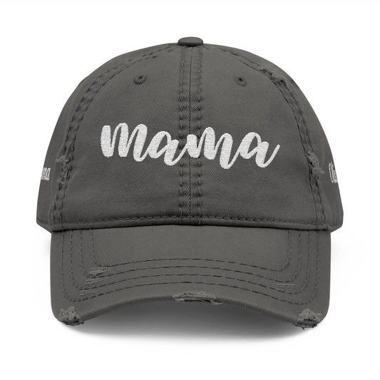 Personalized Embroidered 'Mama' Cap – Custom Distressed Hat for Mother’s Day or Birthday | Thoughtful Gift for Mom