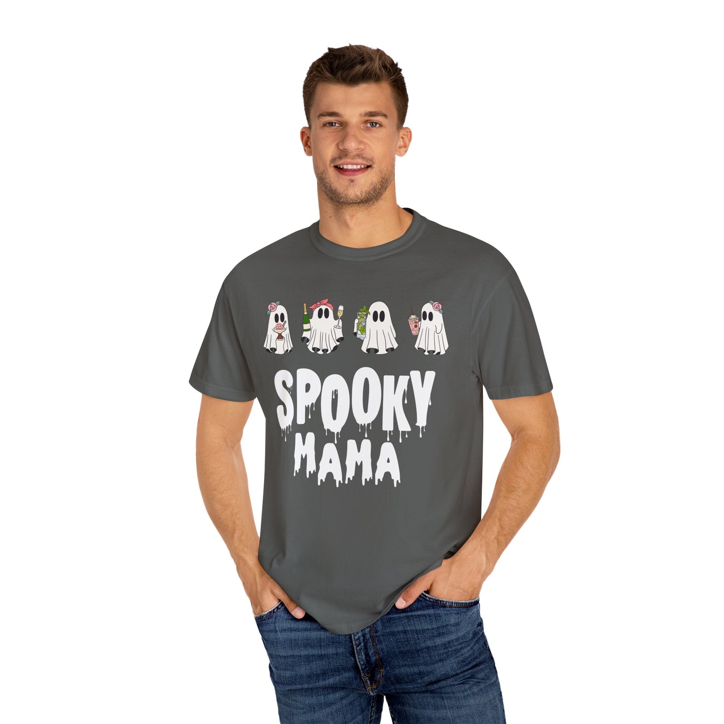 Halloween Spooky Mama Garment-Dyed T-shirt