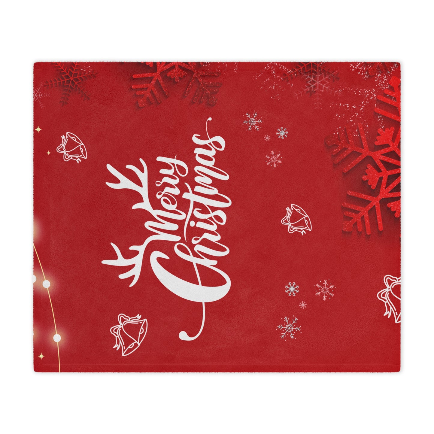 Merry Christmas in Red, Printed Velveteen Minky Blanket