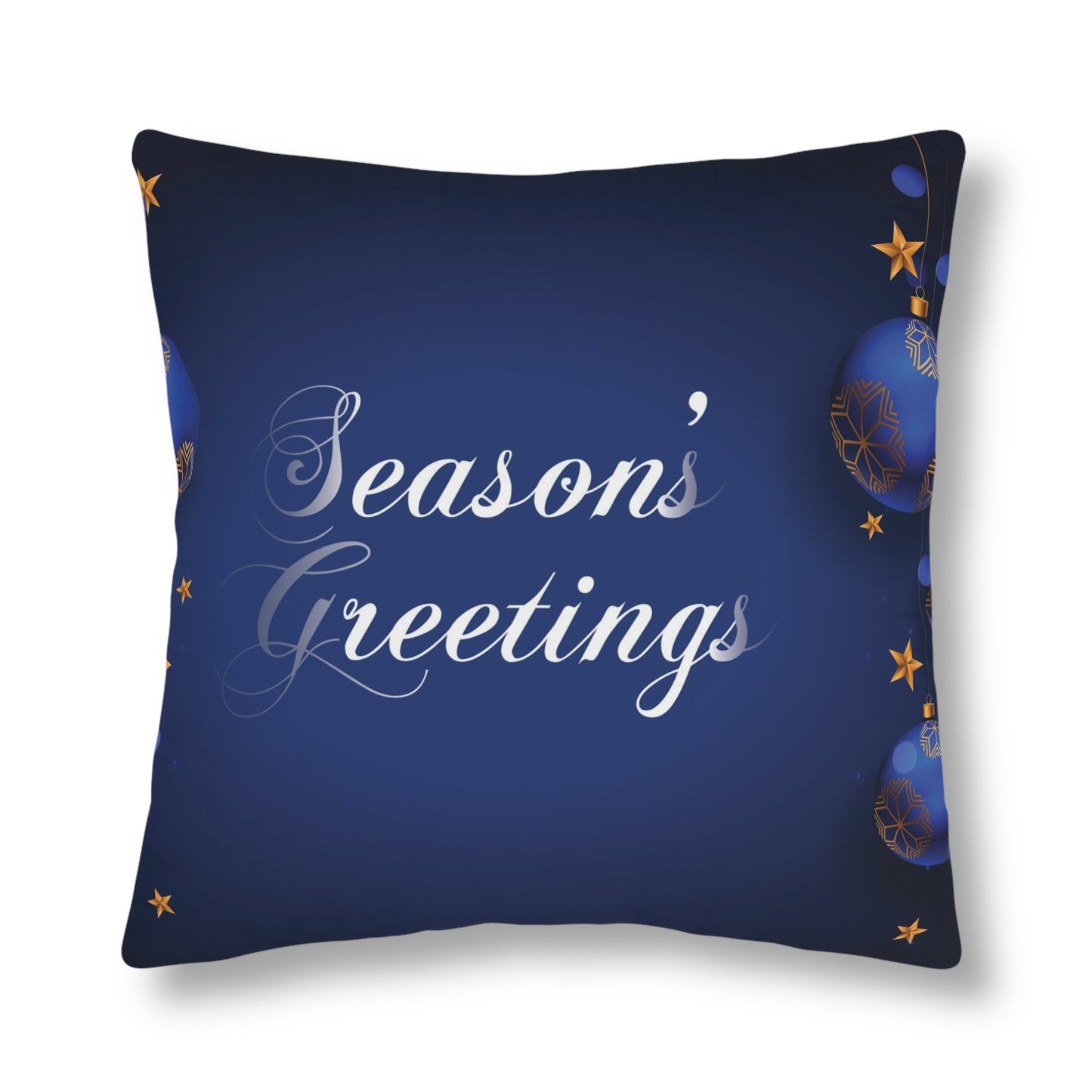 Season's Greetings Waterproof Pillows, Blue