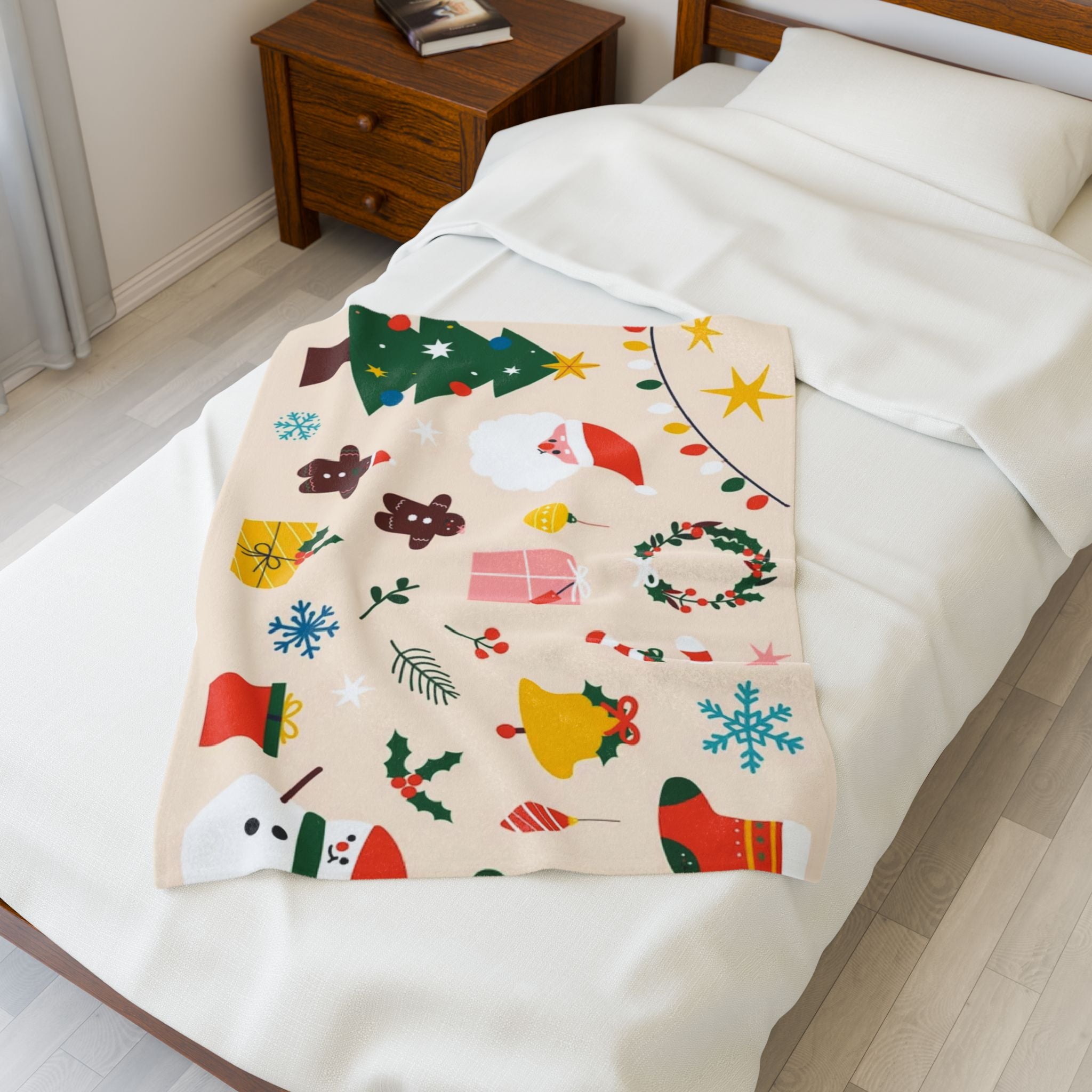 Christmas Velveteen Plush Blanket – Soft & Festive Holiday Throw