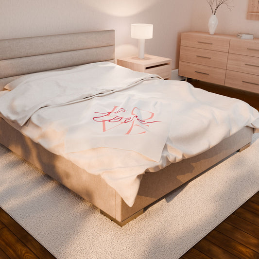 Love Printed Velveteen Plush Blanket for Valentine
