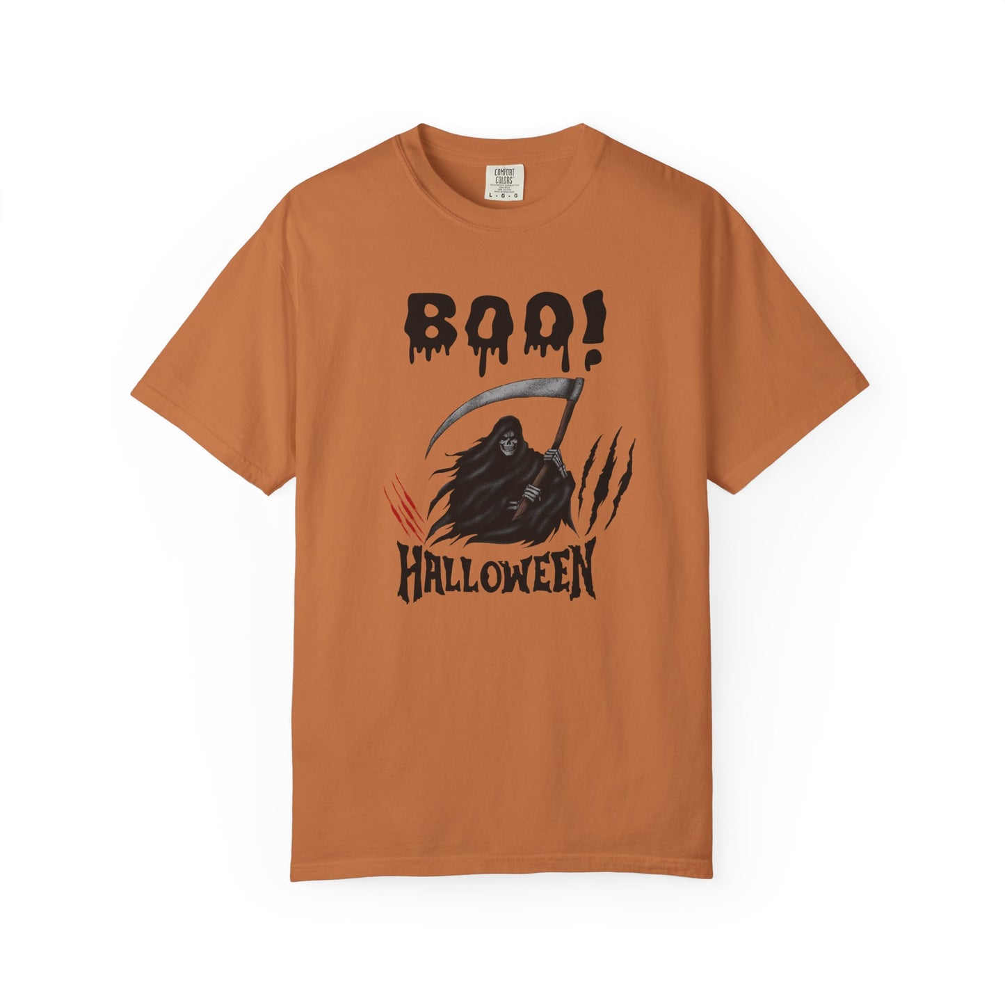 Grim Reaper Halloween Tee – Scary Gothic Horror Shirt with Claw Marks