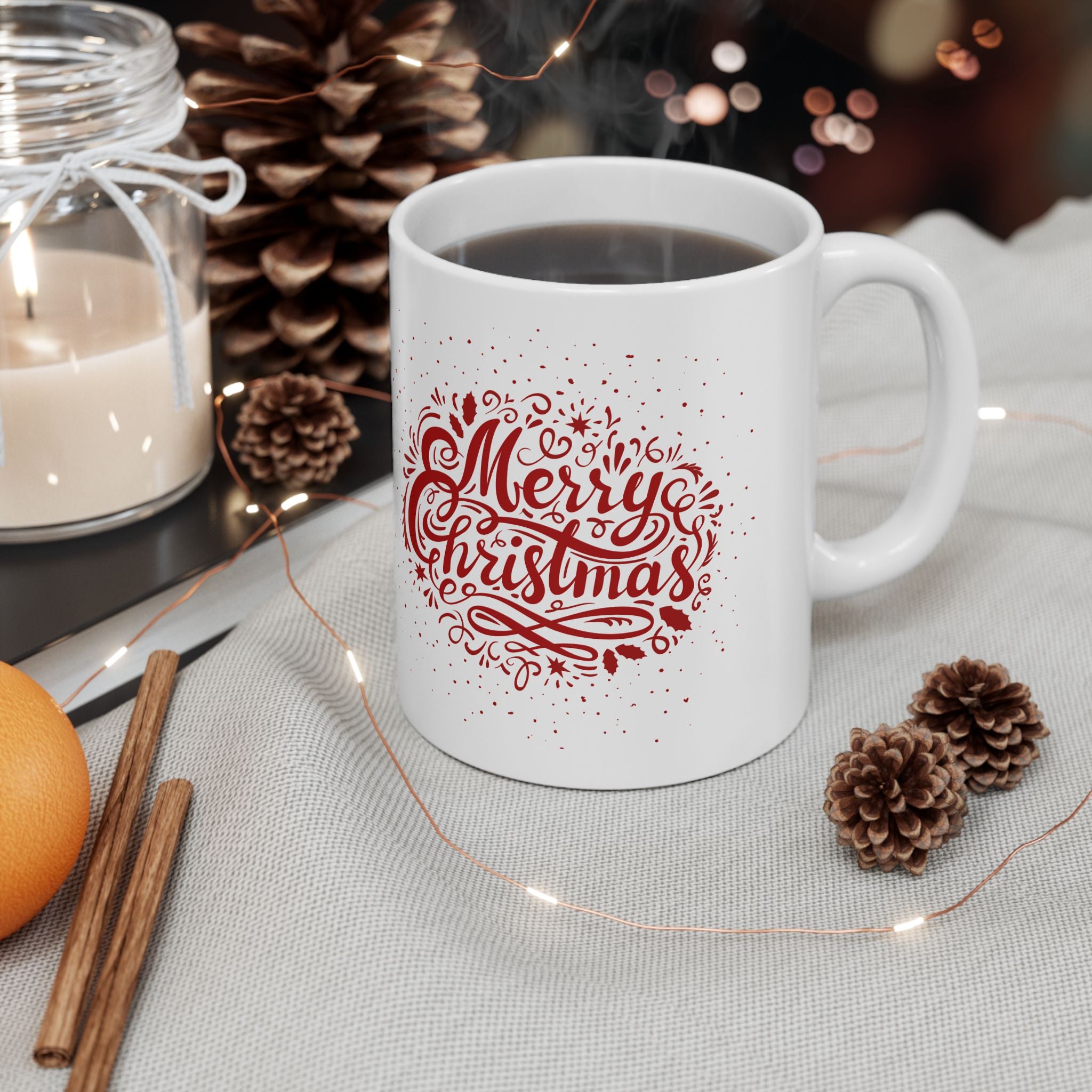 Celebrate in Style with a Merry Christmas Red Mug (11 & 15oz)