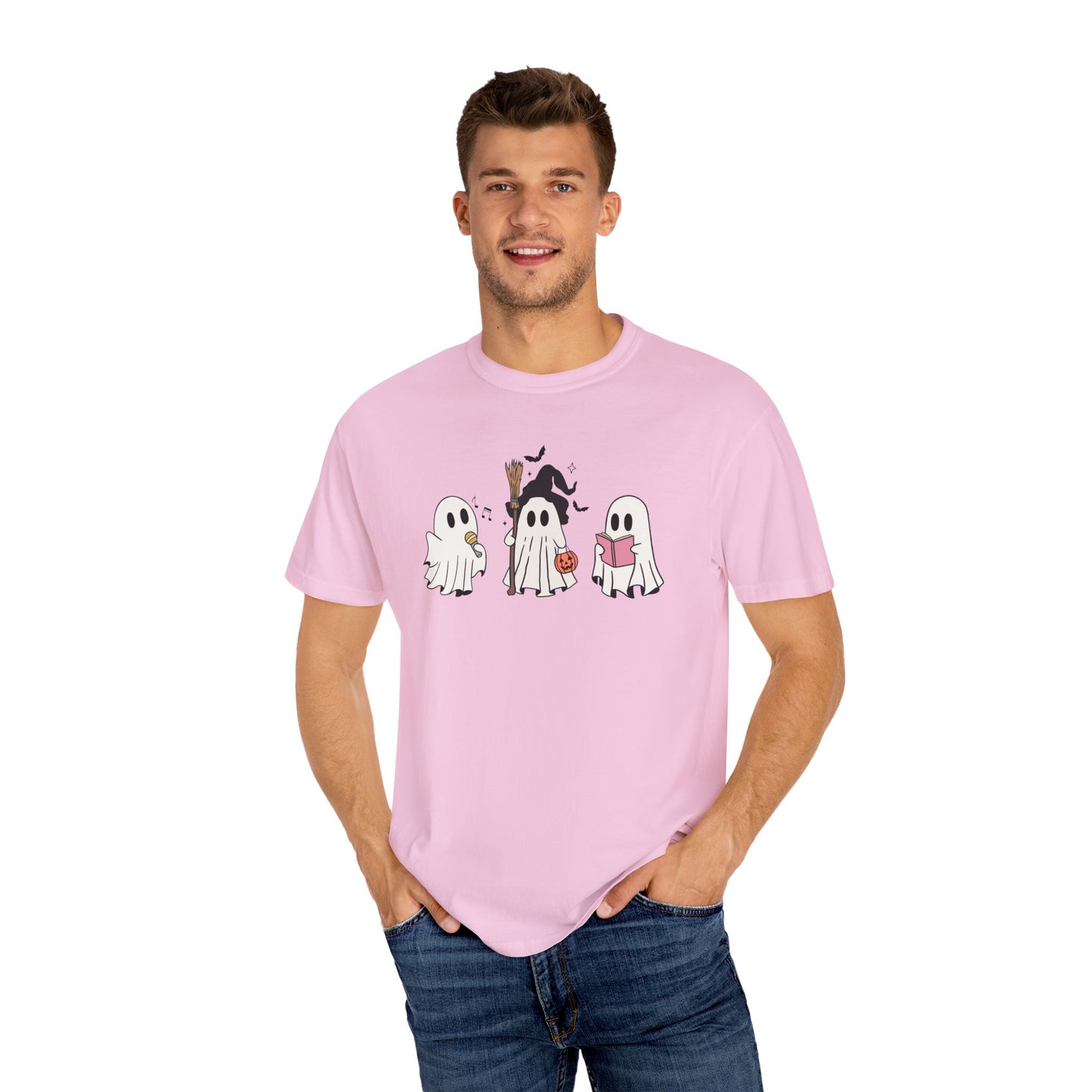 Cute Ghost Friends Halloween T-Shirt – Fun Cartoon Graphic Tee for Spooky Season