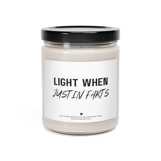 Light When Just in Farts Scented Soy Candle, Gift for Boyfriend