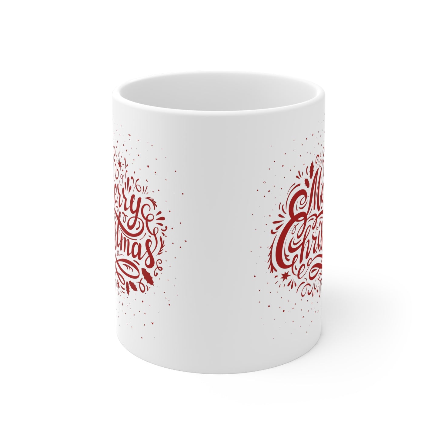 Merry Christmas Printed Ceramic Coffee Mug, 11oz, Red