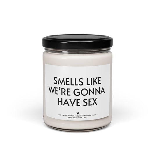 Funny Soy Candle – “Smells Like We’re Gonna Have Sex” Romantic Gift Candle for Couples, Valentine’s Day Candle 9oz