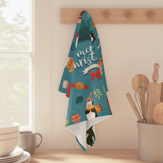 Christmas Soft Kitchen Tea Towel – Durable Microfiber Holiday Dish Cloth