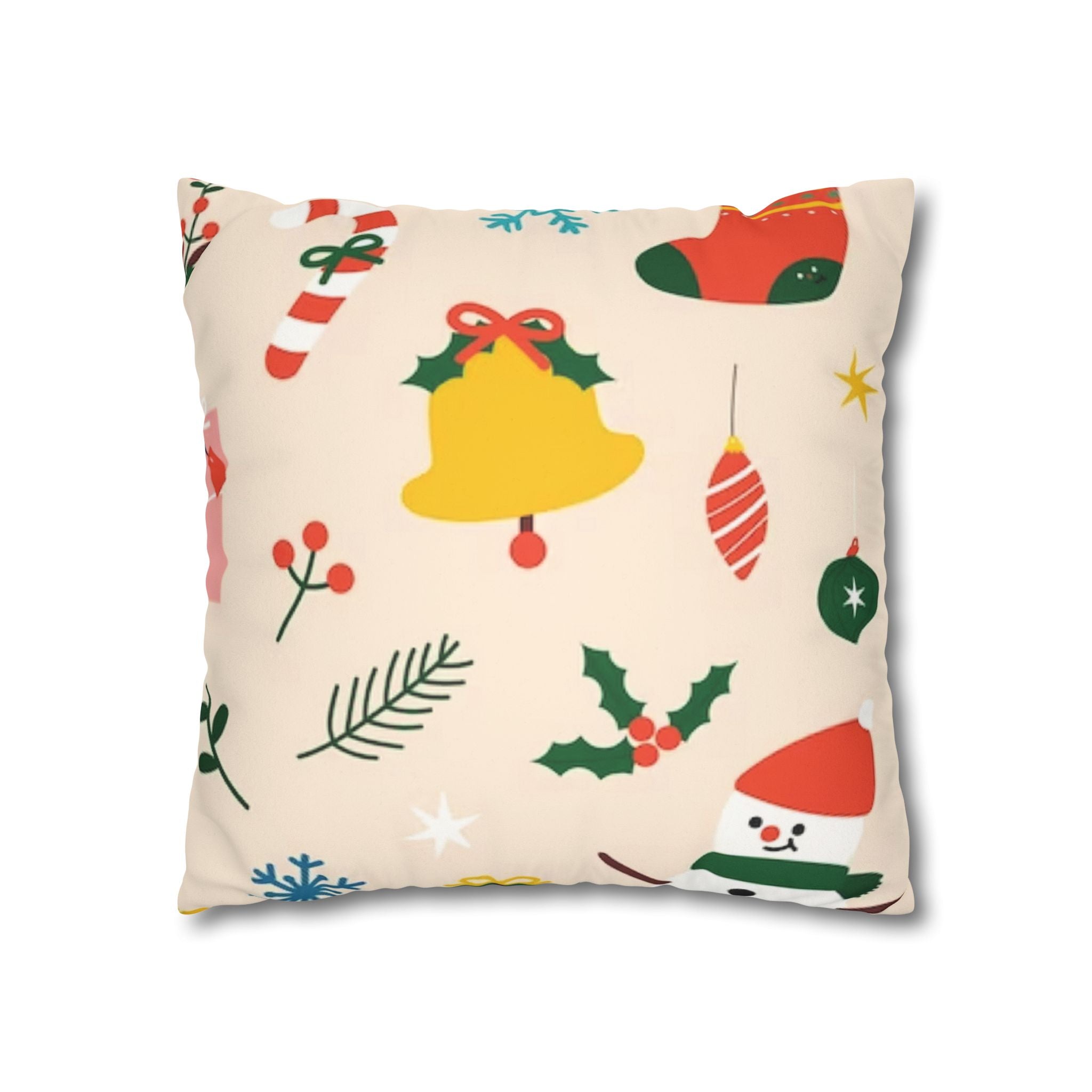 Christmas Faux Suede Decorative Pillow Cover – Square, Multiple Sizes