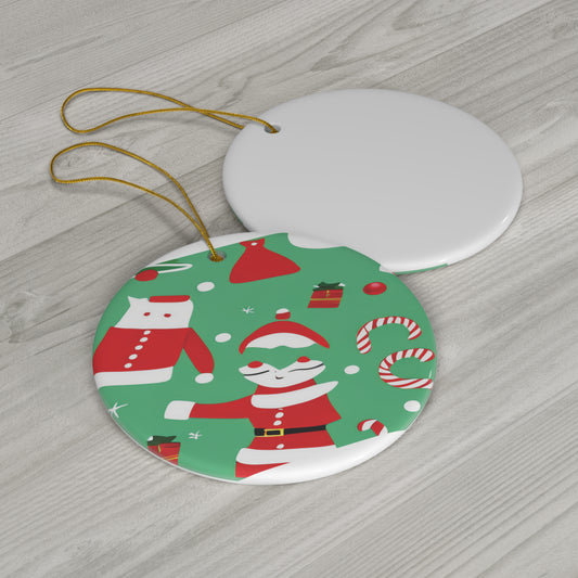 Christmas Ceramic Ornament – Heart, Star, Snowflake, or Round Shape