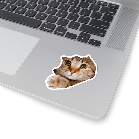 Cute Peeking Cat Sticker – Vinyl Kitty Decal for Laptops, Notebooks & Bottles – Perfect Gift for Cat Lovers