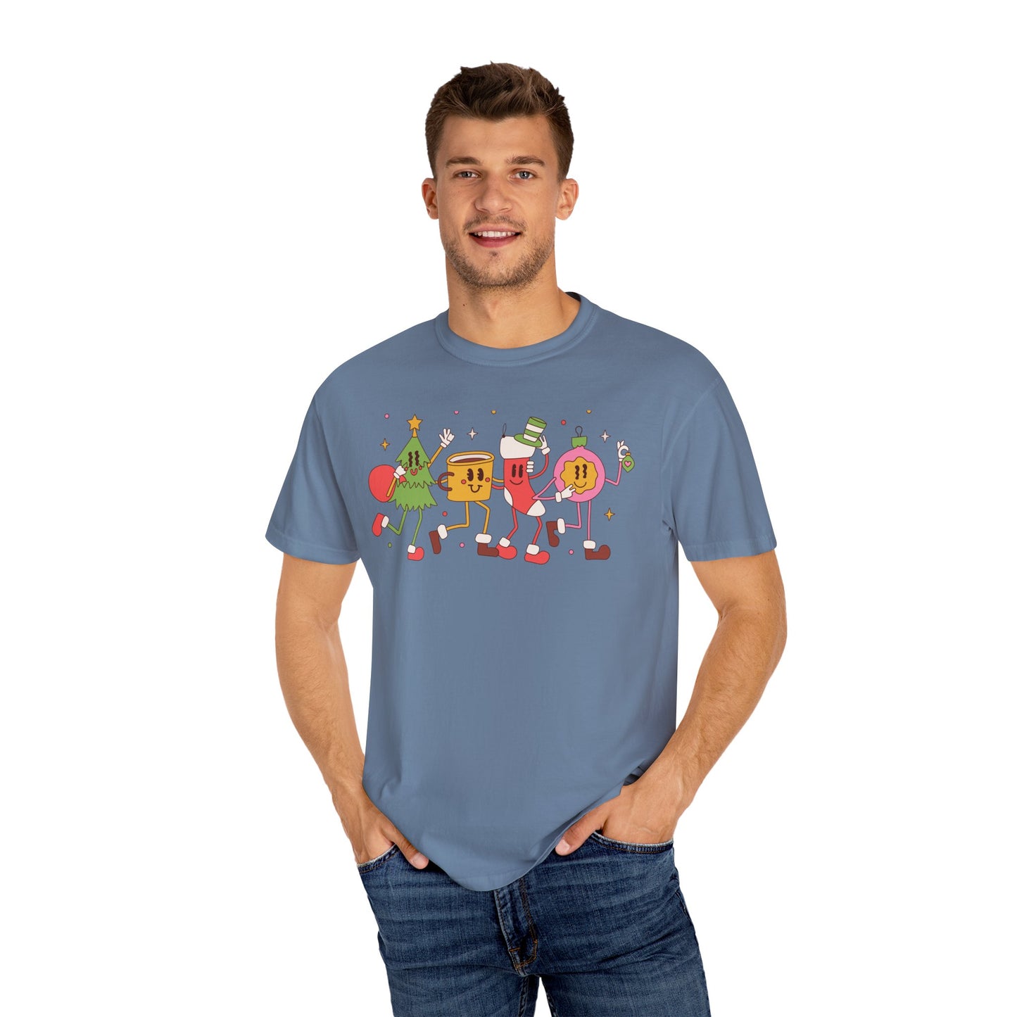Cute Christmas Party Characters T-Shirt – Fun Holiday Graphic Tee for Adults & Teens