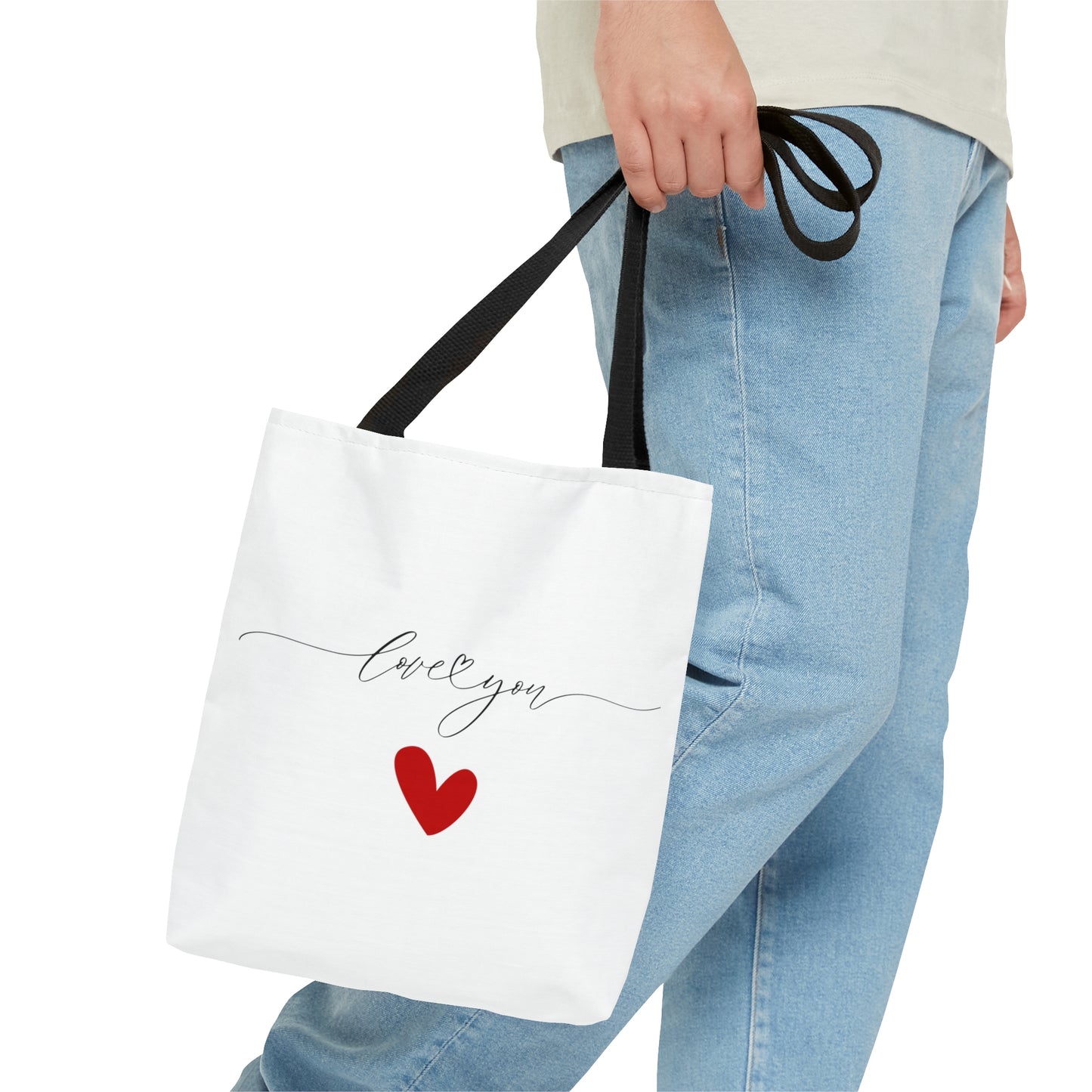 Valentine Tote Bags, Love You with Small Heart Tote Bag