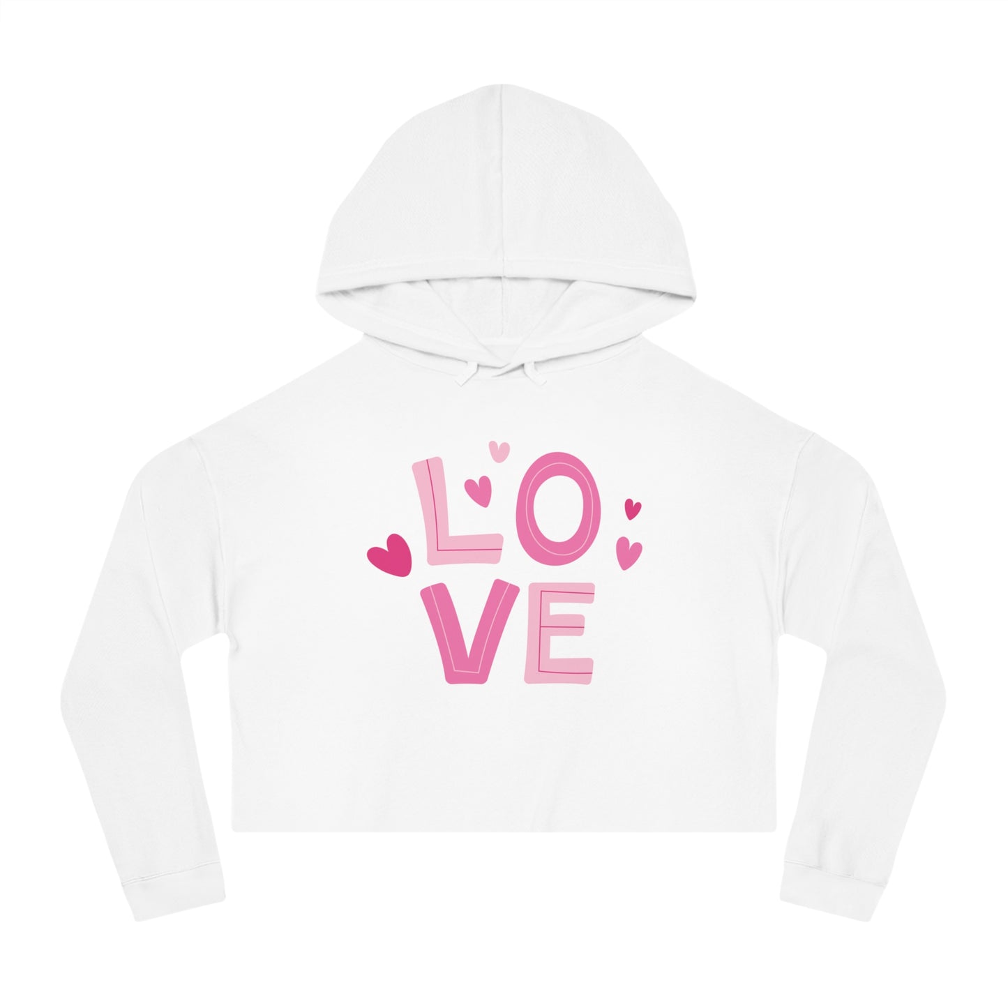 Valentine Sweatshirt for Her, Women’s Cropped Hooded Sweatshirt