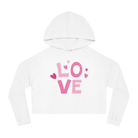 Valentine Sweatshirt for Her, Women’s Cropped Hooded Sweatshirt