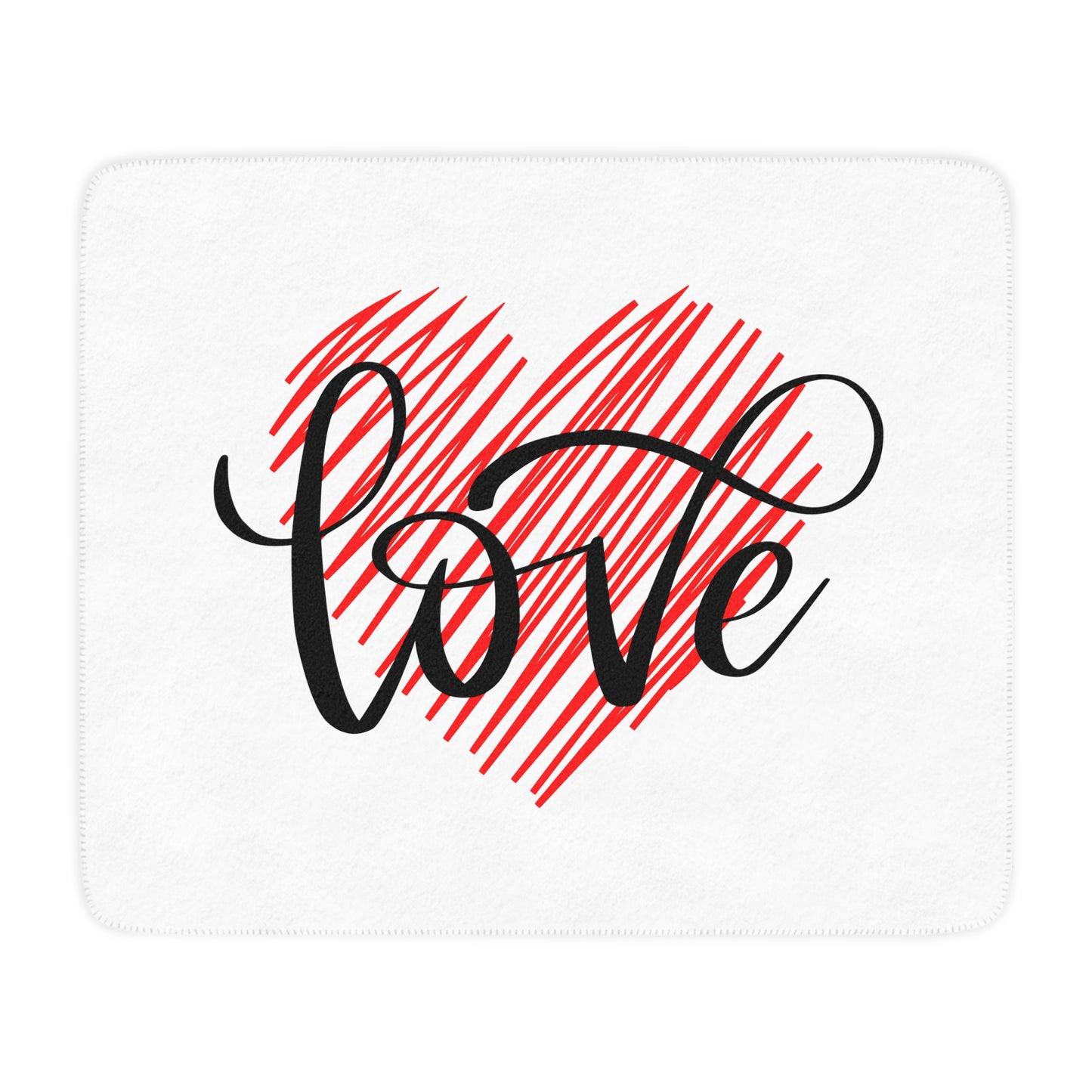 Love inside Heart Printed Tan Sherpa Blanket for Valentine