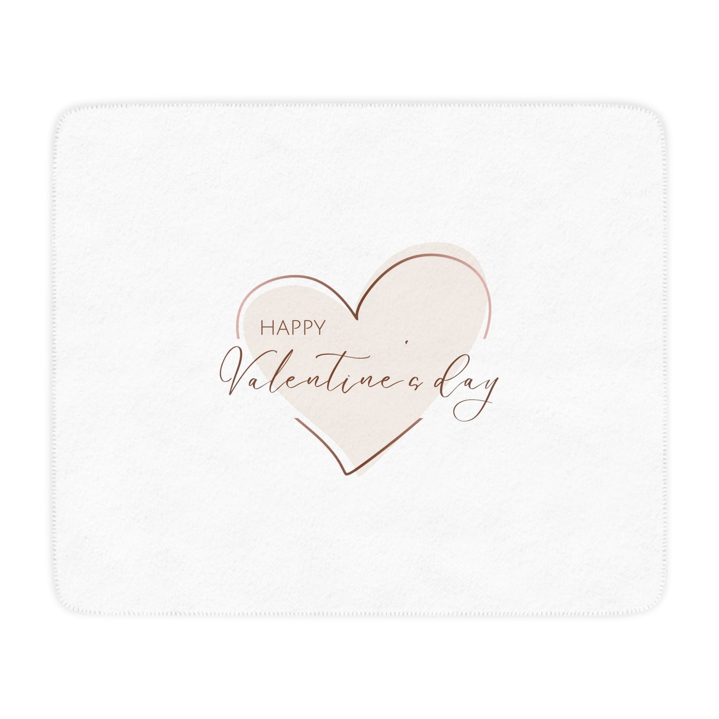 happy Valentine Inside Heart Printed Sherpa Blanket for Valentine Day