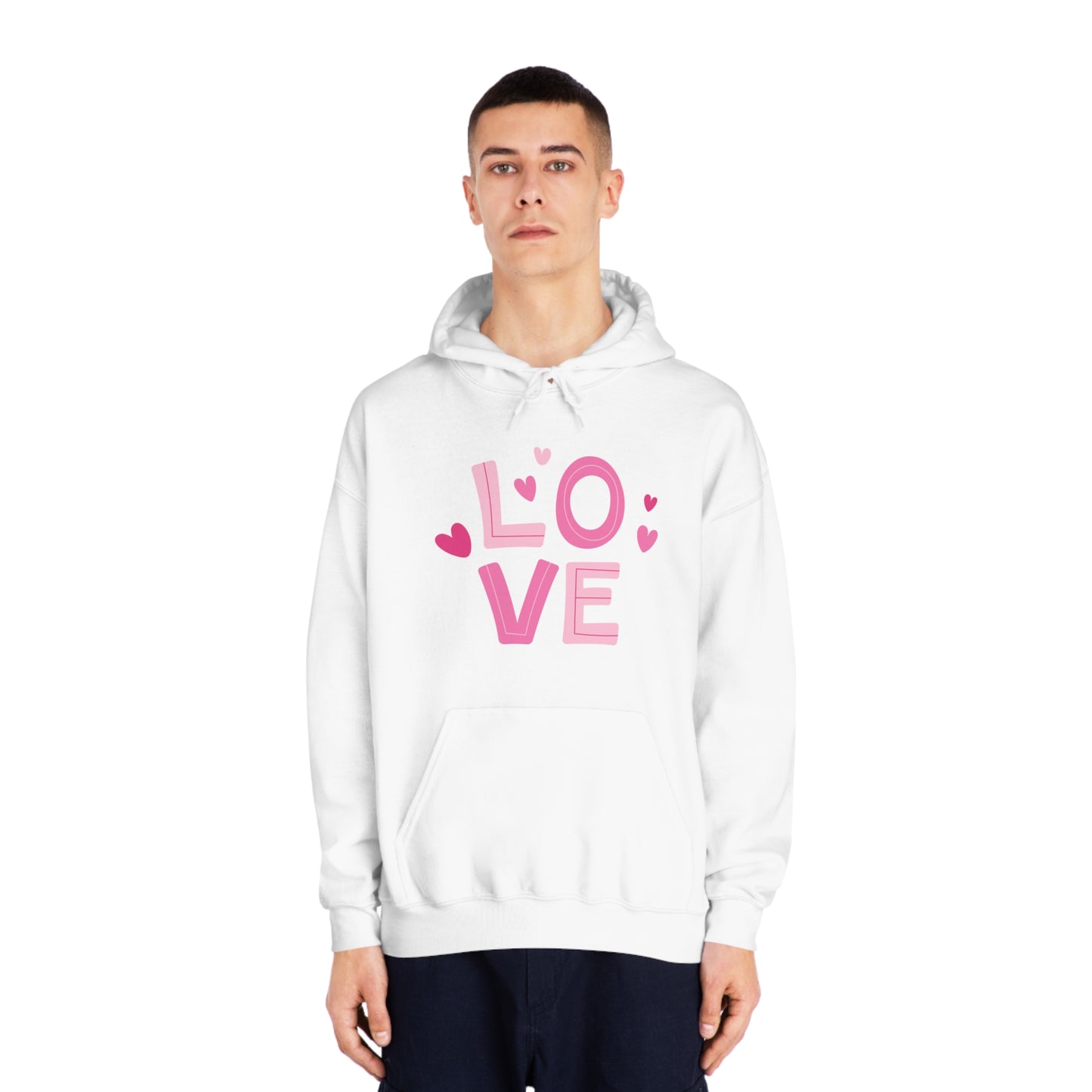 Valentine Sweatshirt, Unisex DryBlend® Hooded Sweatshirt with Love and Heart Print, Valentine Gift