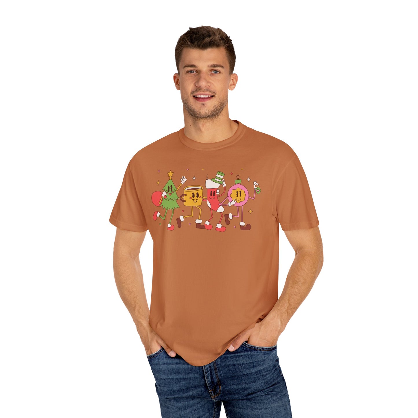 Cute Christmas Party Characters T-Shirt – Fun Holiday Graphic Tee for Adults & Teens