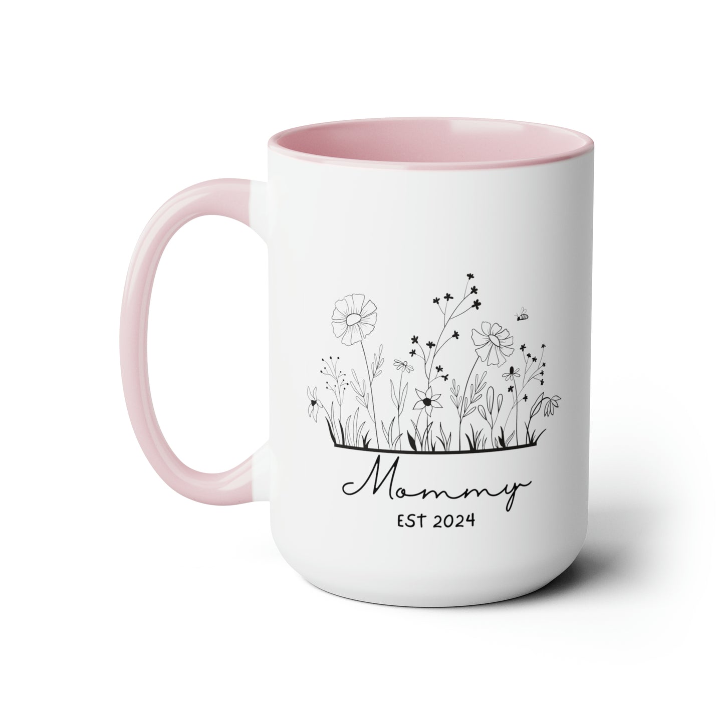 Mommy EST 2024 Flower Mug, Mother's Day Gift