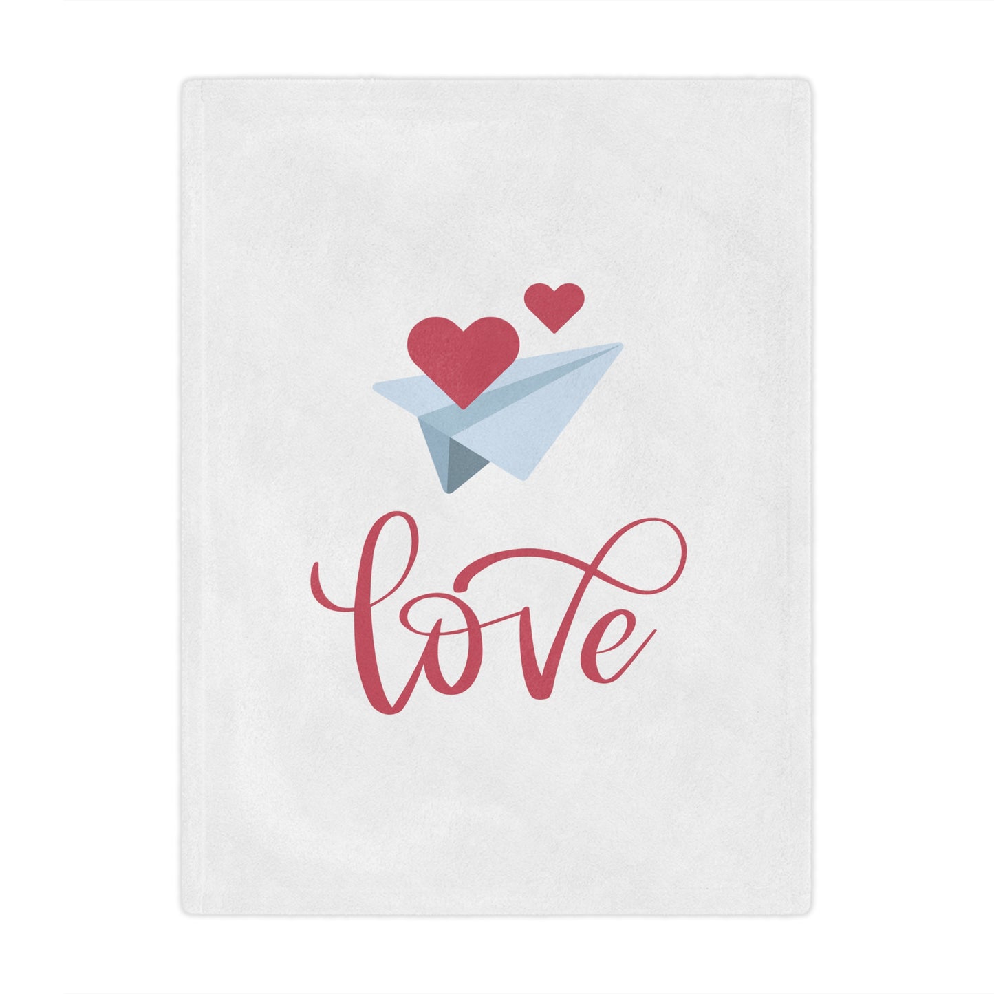 Love with Flying Hearts Printed Minky Blanket for Valentine