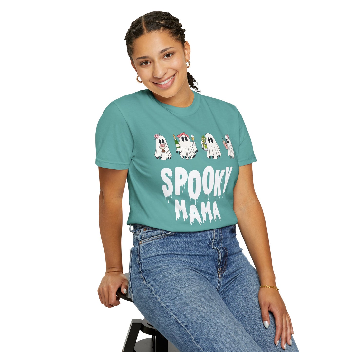 Halloween Spooky Mama Garment-Dyed T-shirt