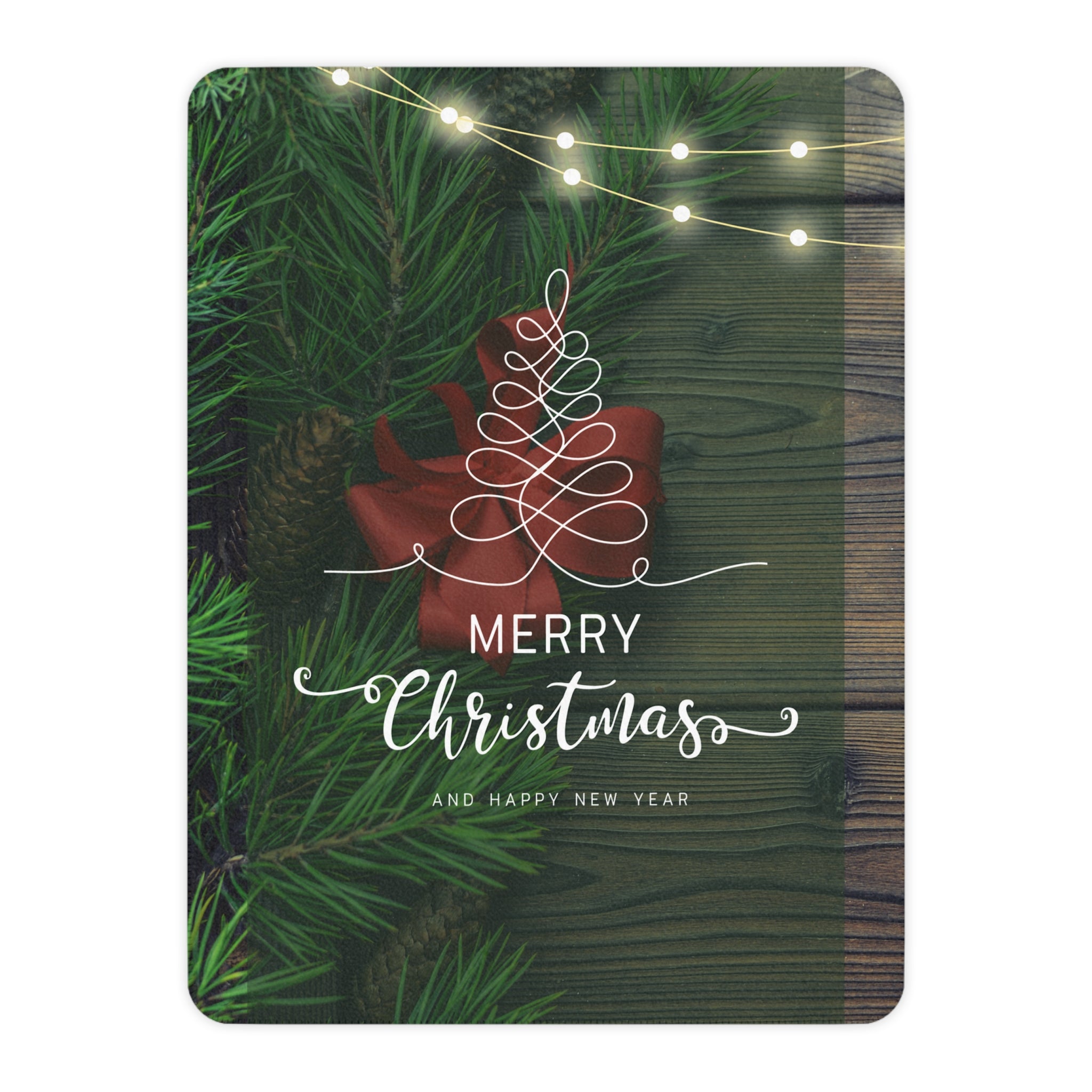 Merry Christmas with Tree Printed Tan Sherpa Blanket