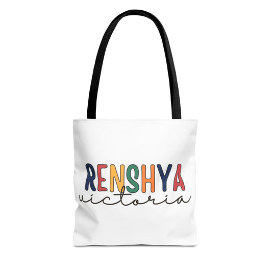 Personalized Name Tote Bag – Colorful Custom Design with Script Font