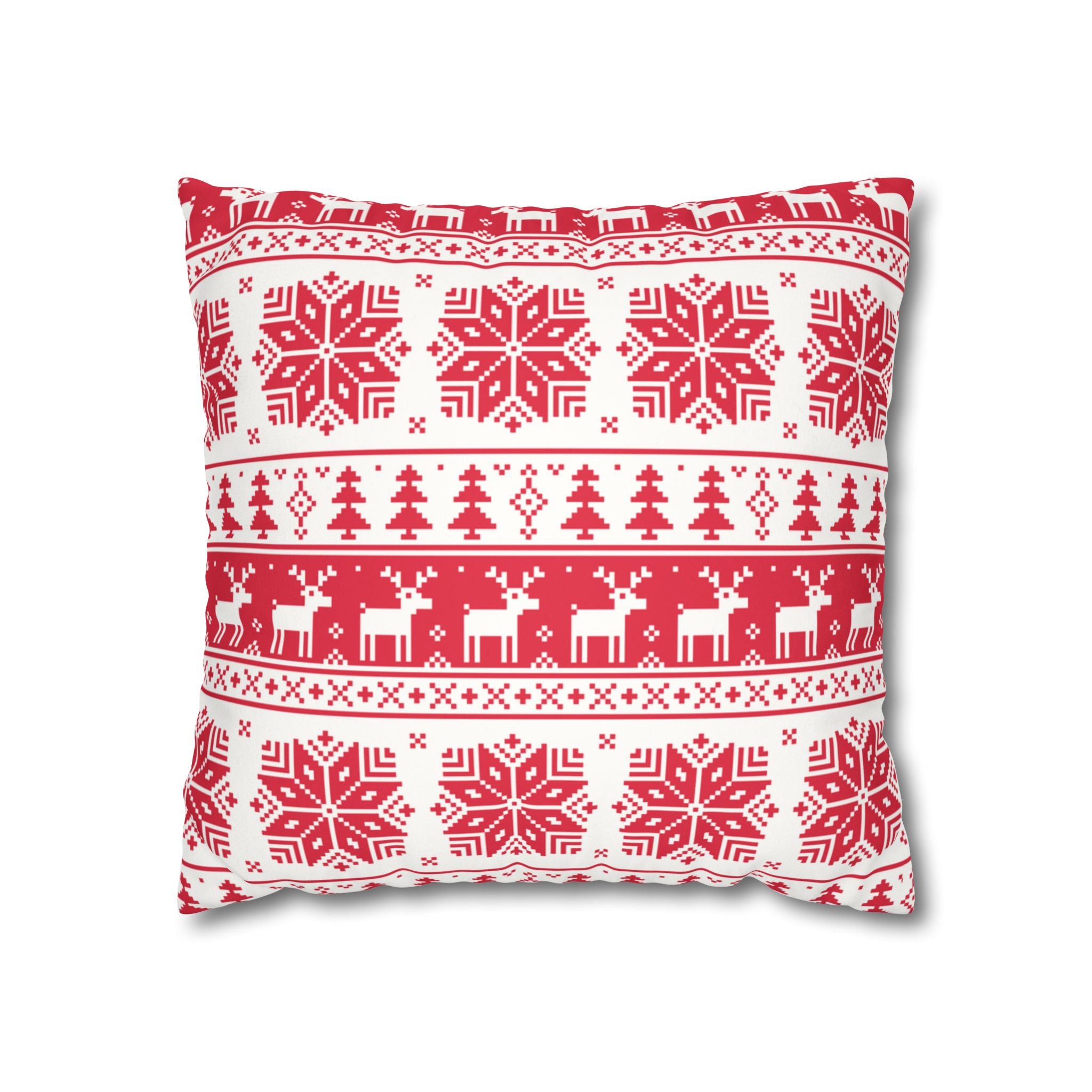 Christmas Faux Suede Square Pillow Case – Festive Decorative Cushion Cover