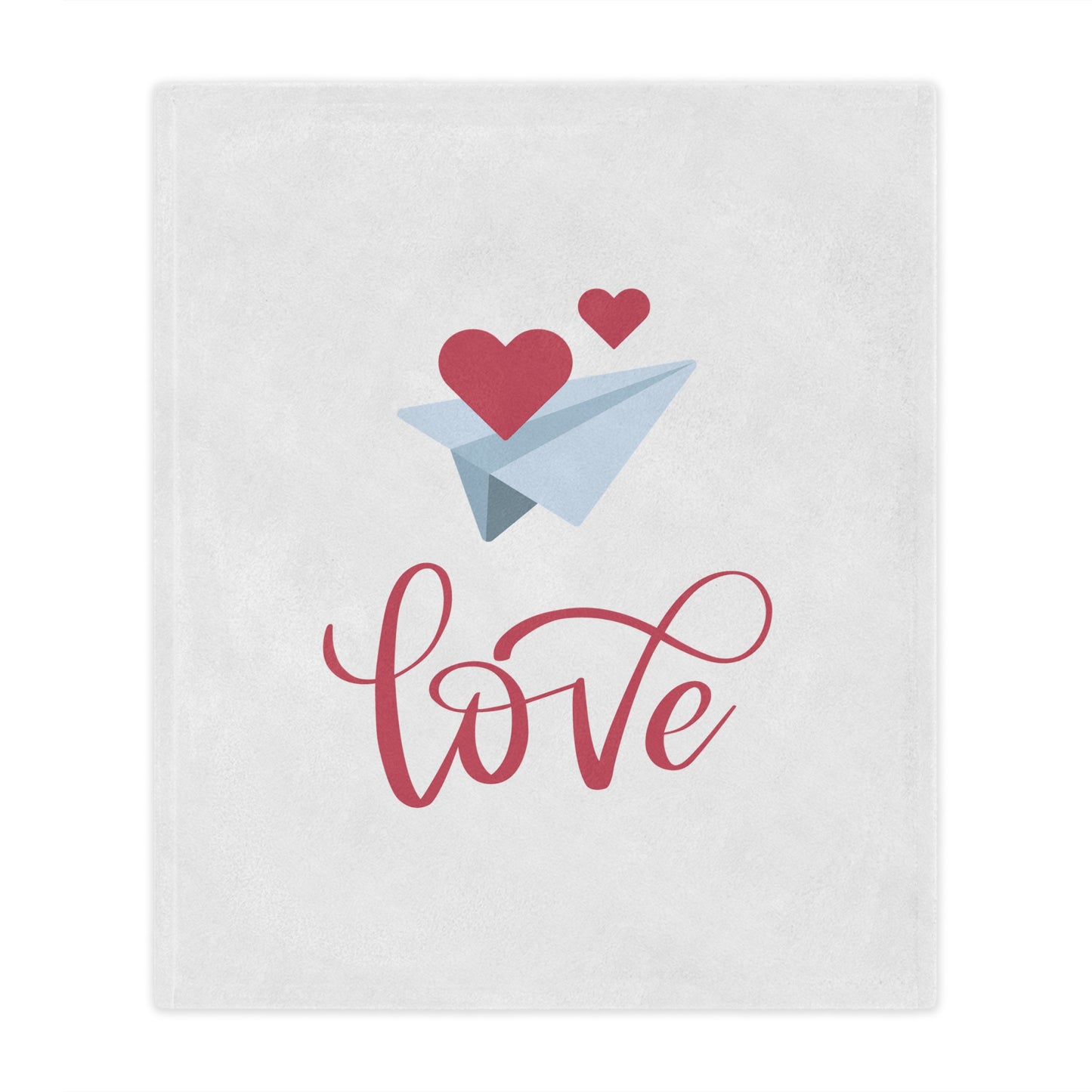 Love with Flying Hearts Printed Minky Blanket for Valentine