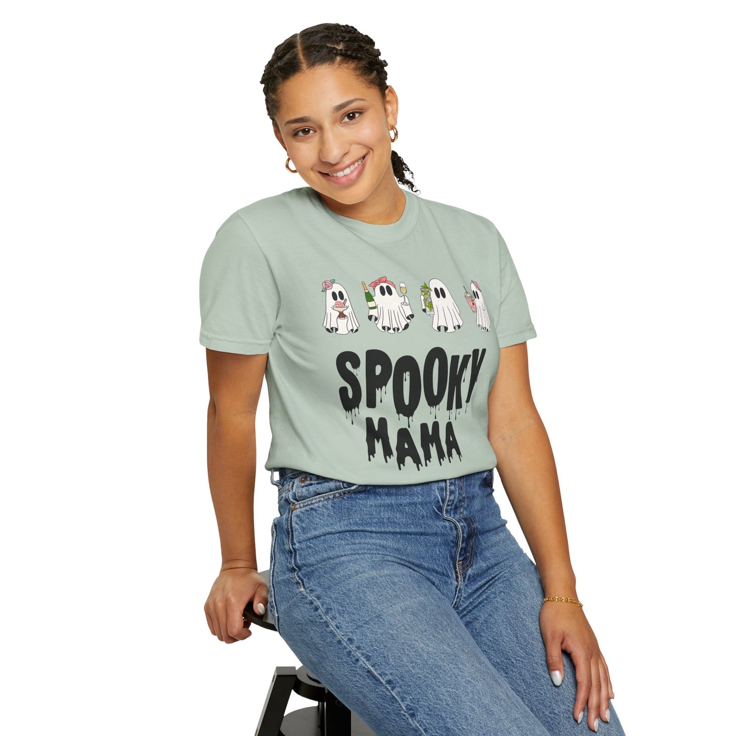 Halloween Spooky Mama Garment-Dyed T-shirt