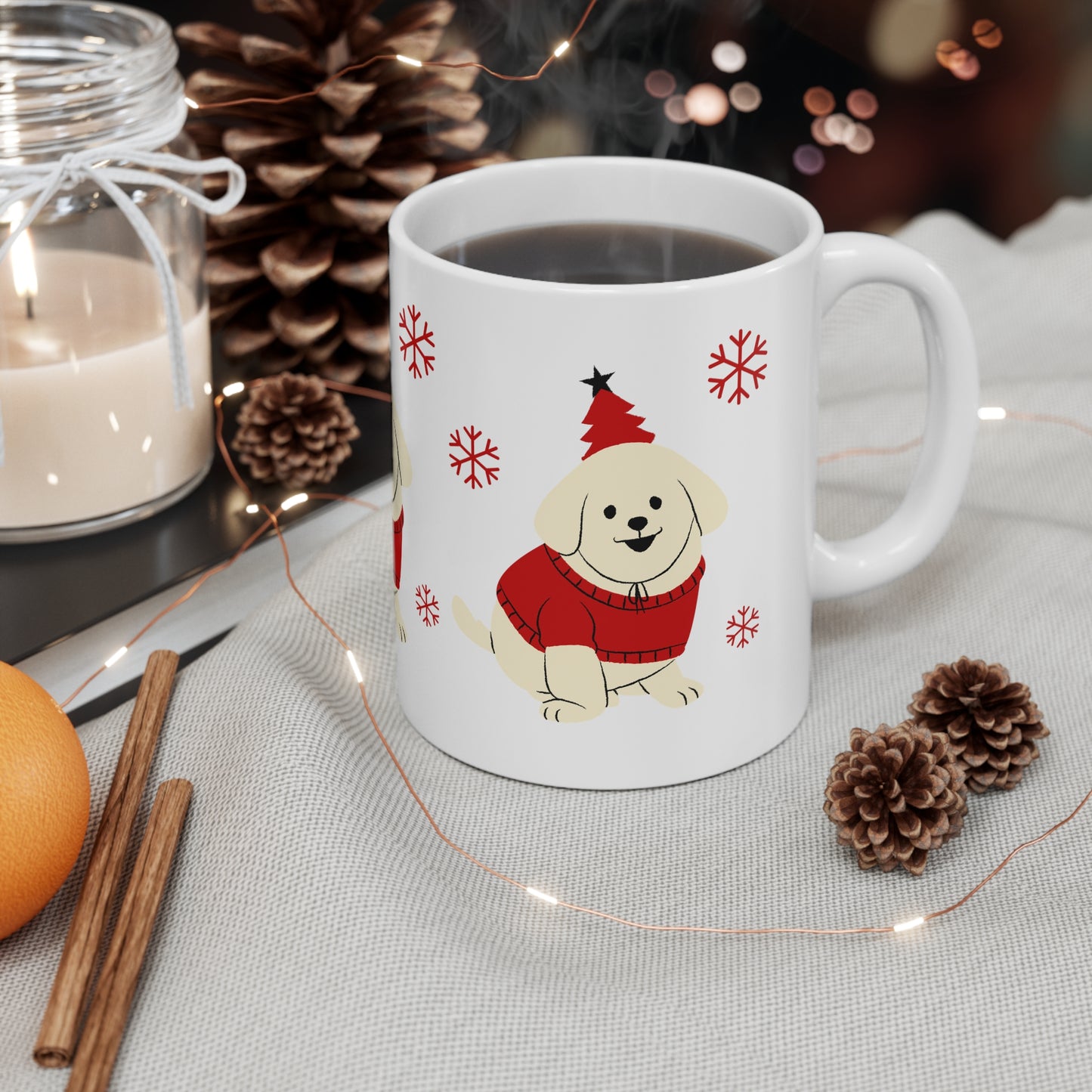 Christmas Teddy Printed Ceramic Mug, 11oz