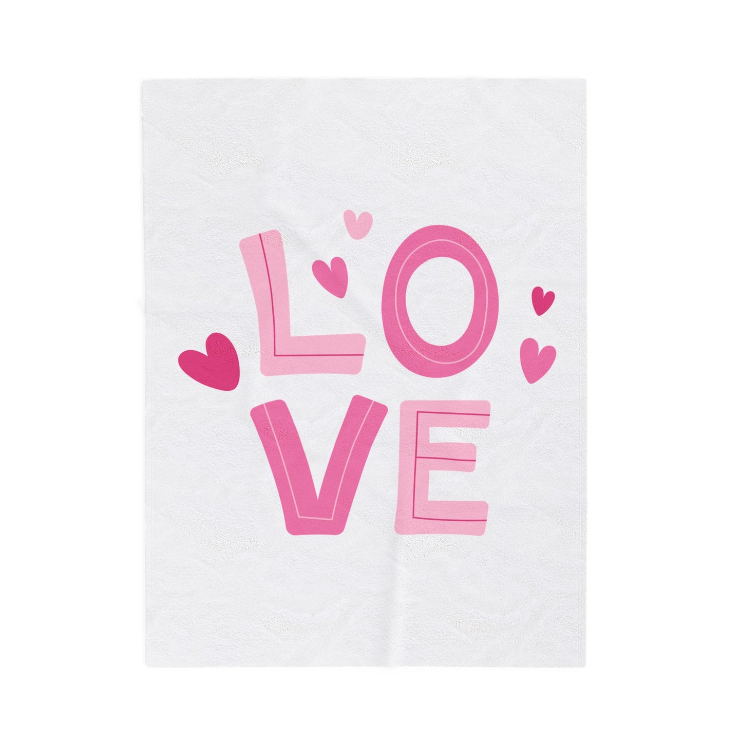 Love with Hearts Printed Velveteen Plush Blanket
