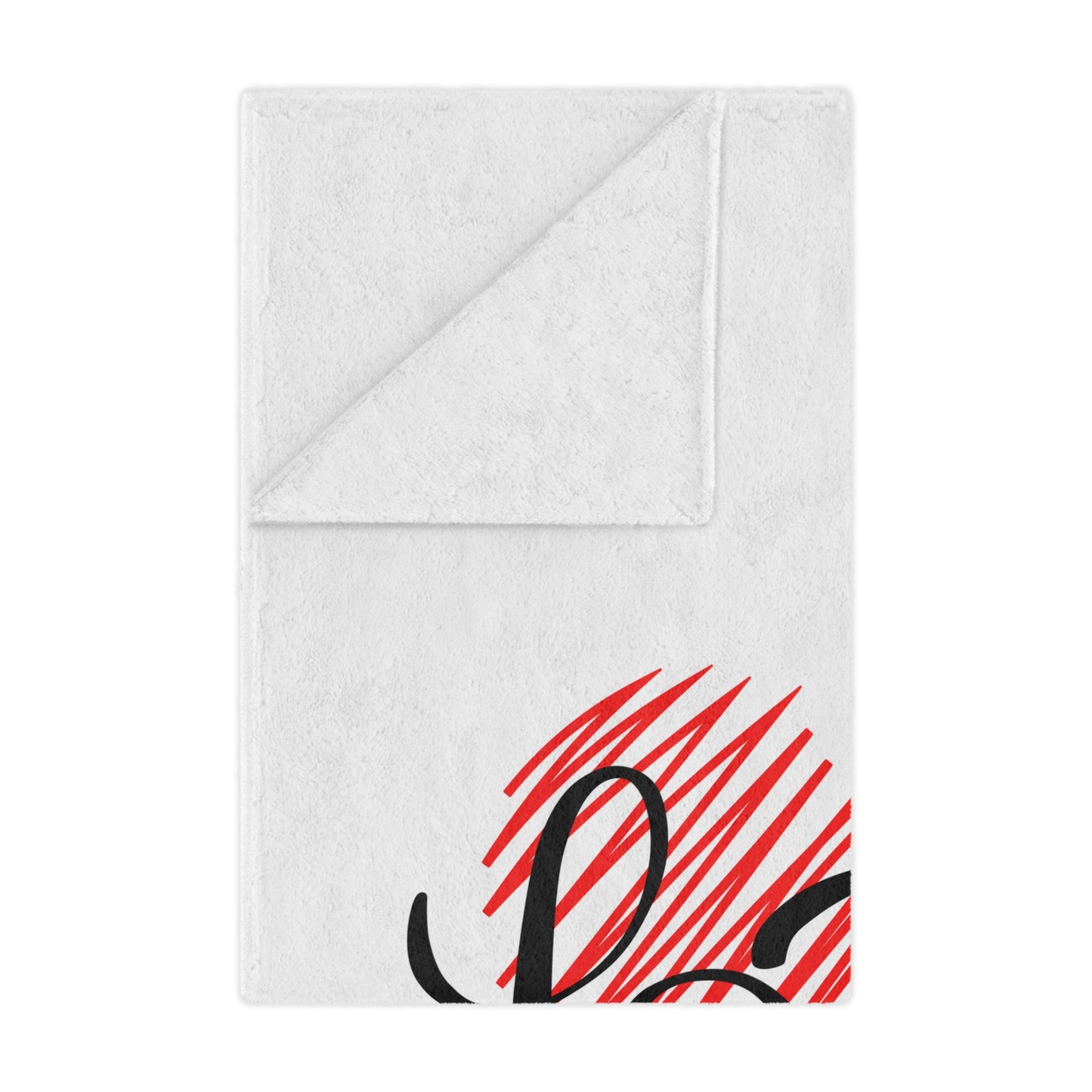 Love inside Heart Printed Valentine Minky Blanket, Black & Red