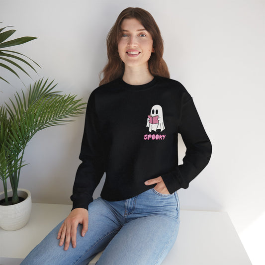 Spooky Bookworm Ghost Sweatshirt – Cozy Halloween Reads