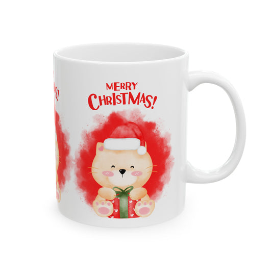 Spread Holiday Cheer with a Merry Christmas Teddy Mug (11 & 15oz)