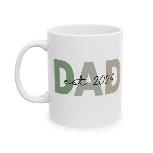 Dad Est Custom Birthday Mug, (11oz, 15oz), Dad Birthday Gift